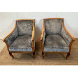 Two Neoclassical style arm chairs (H82cm W68cm D70cm