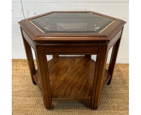 A six sided coffee table with shelf under (H54cm W73cm D73cm)