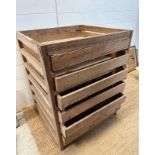 A vintage apple rack with six drawers (H75cm W63cm D55cm)
