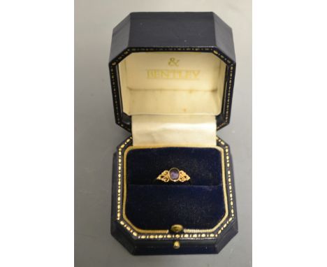 A 9ct gold and Derbyshire Blue John lady's ring 