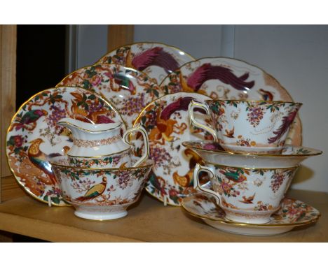 A pair of Royal Crown Derby Old Aves breakfast cup and saucers, others similar including plates, sugar bowl and cream jug.