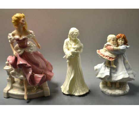 A Royal Worcester figure, Love, for Compton and Woodhouse; two others similar (3)