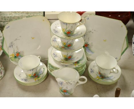 A Shelley Art Deco part tea service