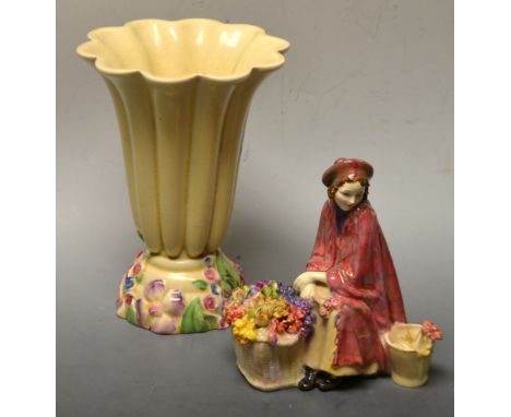 Ceramics - Clarice Cliff My Garden pattern vase; a Royal Doulton figure, Bonnie Lassie HN1626, designed by Leslie Harradine, 