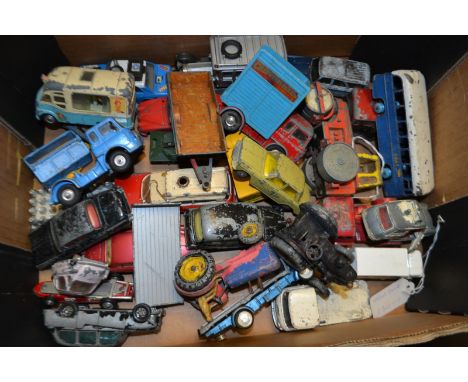 Die-cast-  Corgi Toys - Hillman Hunter Rally car;  Jaguar 2.4 Litre;  Fiat 1800;  Heinkel bubble car;  etc;  Dinky toys tract