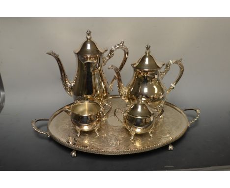 A four piece silver plated tea and coffee service