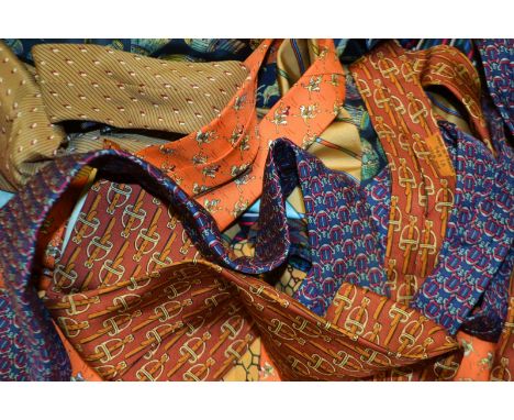 Gentleman's accessories - Silk ties including Hermes, 7987 EA, Hermes, 908 HA, Hermes, 548 IA, Celine, YSL, Christian Dior, N