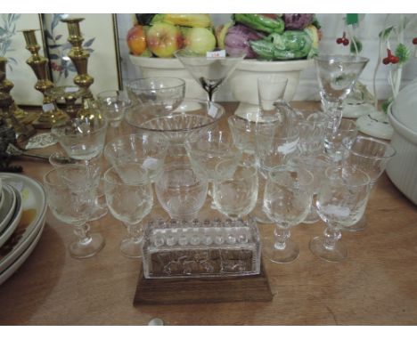 A selection of vintage party wine spirit and cocktail glasses 