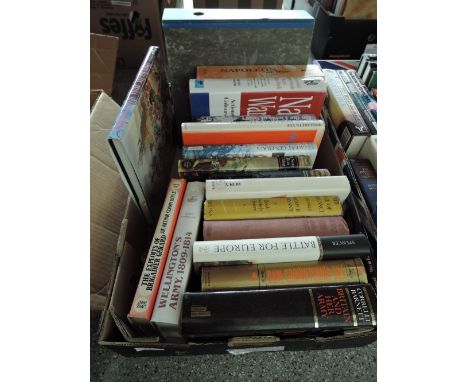 A selection of vintage military reference and text books including Napoleon 