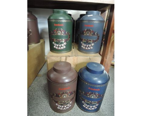 A set of vintage style coffee bean storage tins ideal for display