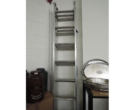 A set of extendable aluminium step ladders