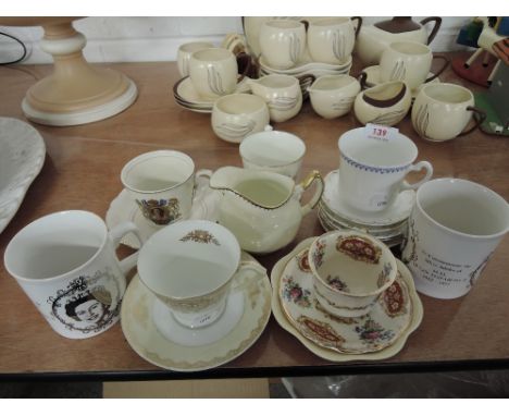 A selection of vintage ceramics including Coronation wares