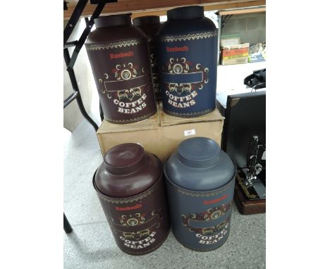 A selection of vintage coffee bean tins ideal for shop display