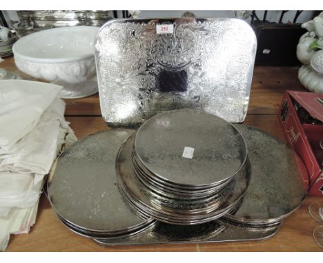 A selection of vintage plated table place mats