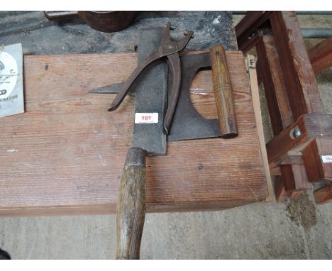 A selection of vintage tools including a Slaters knife