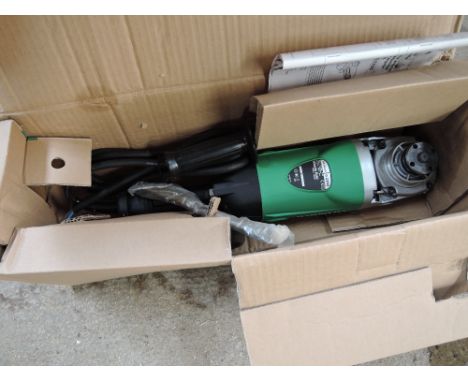 A large Hitachi angle grinder