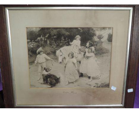 A vintage photographic print titled Golden Hours by Arthur J Elsley dated 1903