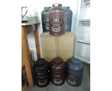 A set of vintage style coffee bean storage tins ideal for display