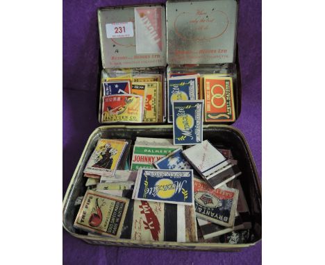 A selection of vintage cigarette match and similar advertising strips