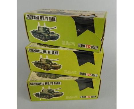 An Airfix 1:32 scale Military Series Cromwell Mk IV tank, and three others similar. (3, boxed)