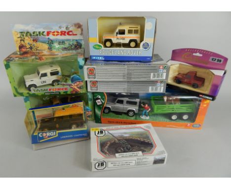 Various modern die cast Airfix etc., to include 1:76 LWB Land Rover with hard top and trailer, Land Rover 1 tonne FC, JB Mode