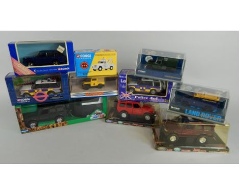 Various modern die cast, to include Corgi Collection Range Rover 57601, Jeep, other single die cast police 4 x 4, Redbox, Fas