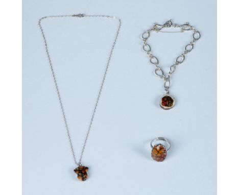 The sterling silver bracelet measures 8"L, but can be adjusted shorter. The small charm was handmade from natural heather ste