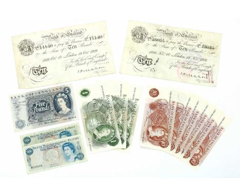 Banknotes, Great Britain, George V (1910-1936), Ten Pounds, 18th October 1926, serial number L116 11140, Chief Cashier C.P. M