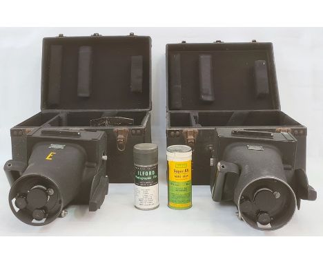 Two WWII US Airforce Fairchild K-20 aircraft camera cases in boxes (2) Part of the Wildfowl and Wetlands Trust Collection