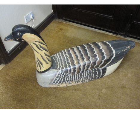 Large painted wood carving of a Nene (or Hawaiian) goose.&nbsp; 62 h cms x 107 length cms

The&nbsp;hand-painted&nbsp;goose w