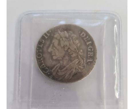 Charles II 1/4 dollar 1682, with shield error, Irish Arms in first shield, reads CAROVLS S.5621&nbsp;Condition ReportGrades G