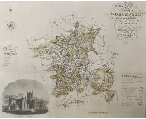 Greenwood, C &amp; I map of the County of Worcester from an actual survey made in the years 1820 and 1821, reference to the h