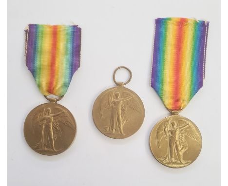 Three Victory medals, The Great War for Civilisation 1914 - 19 awarded to '94307, SPR G W COLLINS R.E ' with ribbon, '210217 