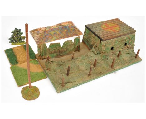 Elastolin German Army Bunker &amp; Accessories. Comprising: Bunker (approx. W32 x D17 x H9cm) &amp; other pieces. Conditions 