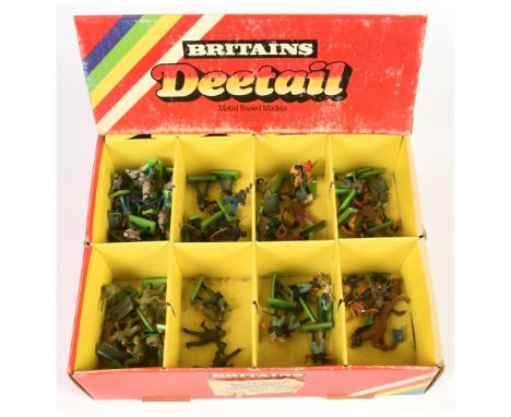 Britains Deetail - Large Shop Counter Display Box with Various Figures. Comprising: 8 compartment box containing mixed Deetai