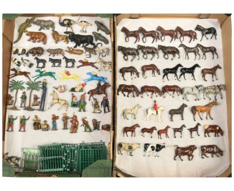 Britains, JoHillCo &amp; Other Makers - A Large Mixed Group of Figures &amp; Animals. Ranges include Circus, Gnomes, Zoo, Far