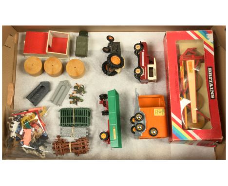 Britains - A Group of Farm Vehicles &amp; Accessories. Including 9534 'Krone Round Bale Wagon', boxed &amp; others. Condition