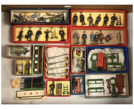 Britains, JoHillCo &amp; Other Makers - A Group of Railway Station Figures &amp; Accessories. Conditions generally appears Fa