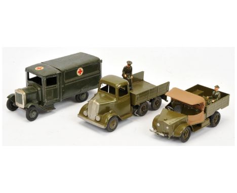 Britains - A Group of Unboxed Military Vehicles. Comprising: Set No. 1335 'Army Lorry (six wheel)' (1948 version); 1512 'Army