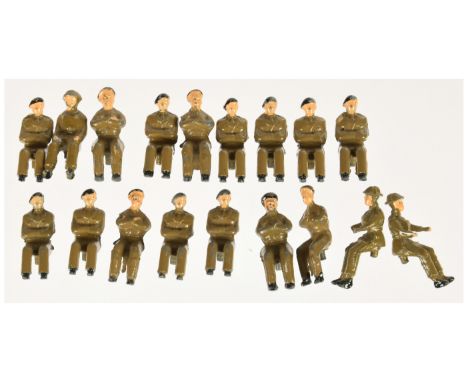 Dinky - From No. 603 'Army Personnel - Private (Seated)'. 18 in total. Conditions appear Good Plus to Excellent overall. See 