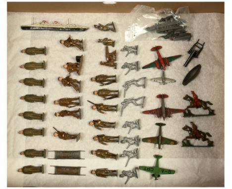 JoHillCo, Dinky &amp; Other Makers - A Group of Figures &amp; Aeroplanes. Conditions generally appear Fair to Good overall. S
