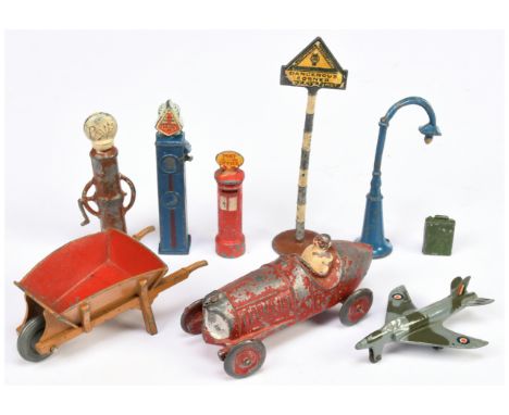 Charbens, Dinky, F. Kew &amp; Company &amp; Others - A Mixed Group. Includes: Charbens Mimic Toy Racing Car, Dinky Wheelbarro