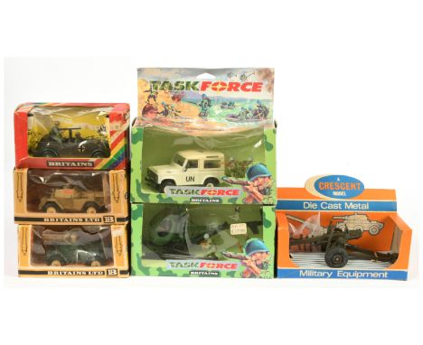 Britains &amp; Crescent - A Group of Boxed Military Vehicles. Including: 9781 'British Scout Car'; 9783 'German Scout Car'; 9