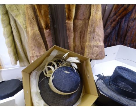 LADY'S VINTAGE FUR COATS (2), simulated fur jacket, quantity of hats in boxes ETC