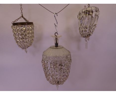 VINTAGE GLASS CEILING CHANDELIERS