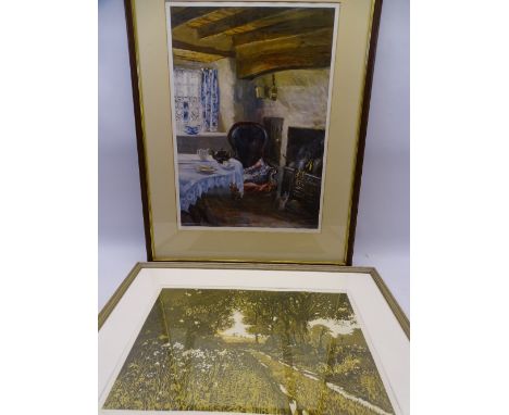 KEITH ANDREW limited edition print 381/750 - interior scene, signed in pencil 1987, 55 x 39cms and another KEITH ANDREW print
