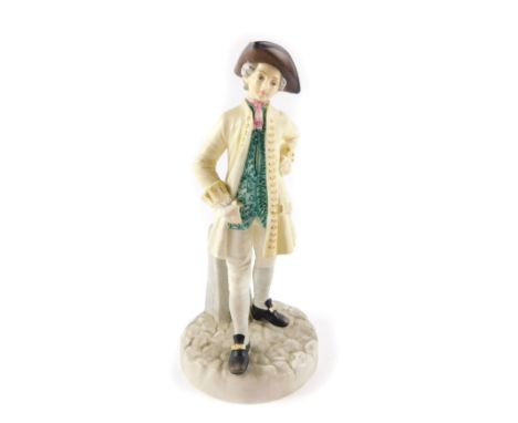 A Royal Worcester Hadleigh Collection figure modelled as The Gallant, After a figure modelled by James Hadleigh 1884, printed