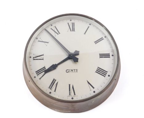 A Gents of Leicester Impulse copper and brown Bakelite electric impulse circular wall clock, silvered dial bearing Roman nume