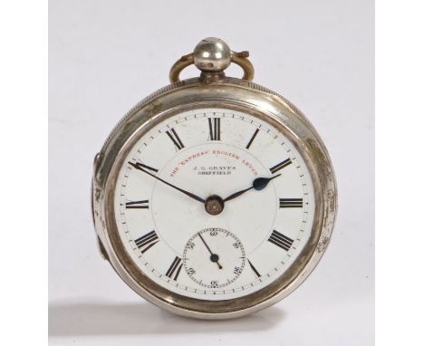 Edward VII silver open face pocket watch, the case Chester 1901, maker&nbsp;John George Graves, the white enamel dial with Ro