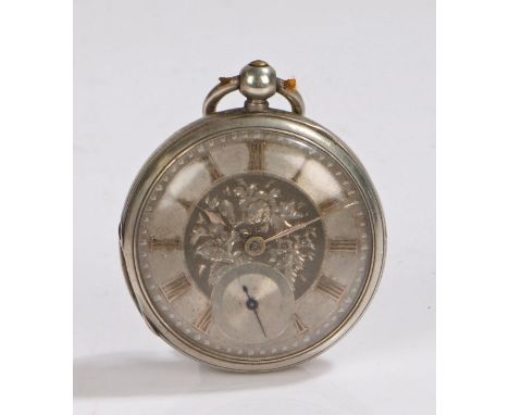 Victorian silver open faced pocket watch by F. Money of Lowestoft, the silvered dial with Roman numerals, subsidiary seconds 